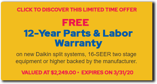 12 Year Warranty Free Daikin