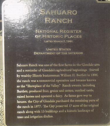 historical places marker: Sahuaro Ranch