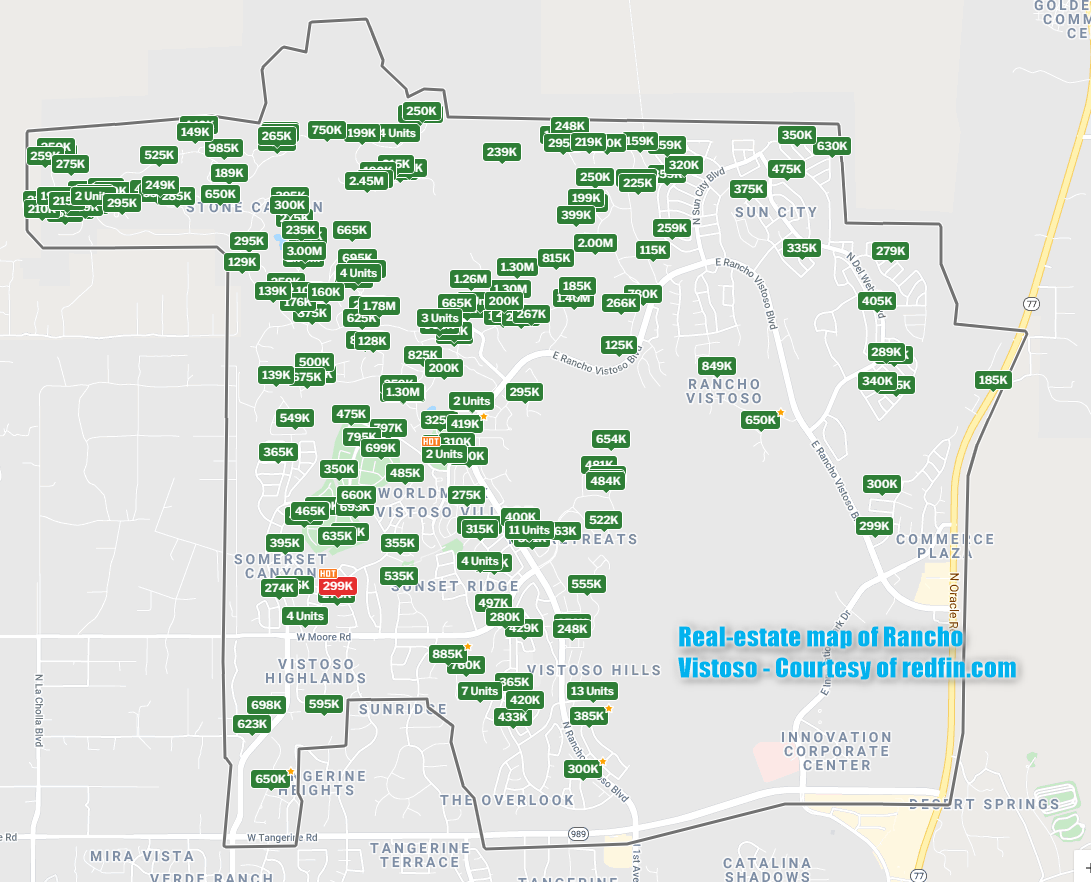 real estate map of rancho vistoso