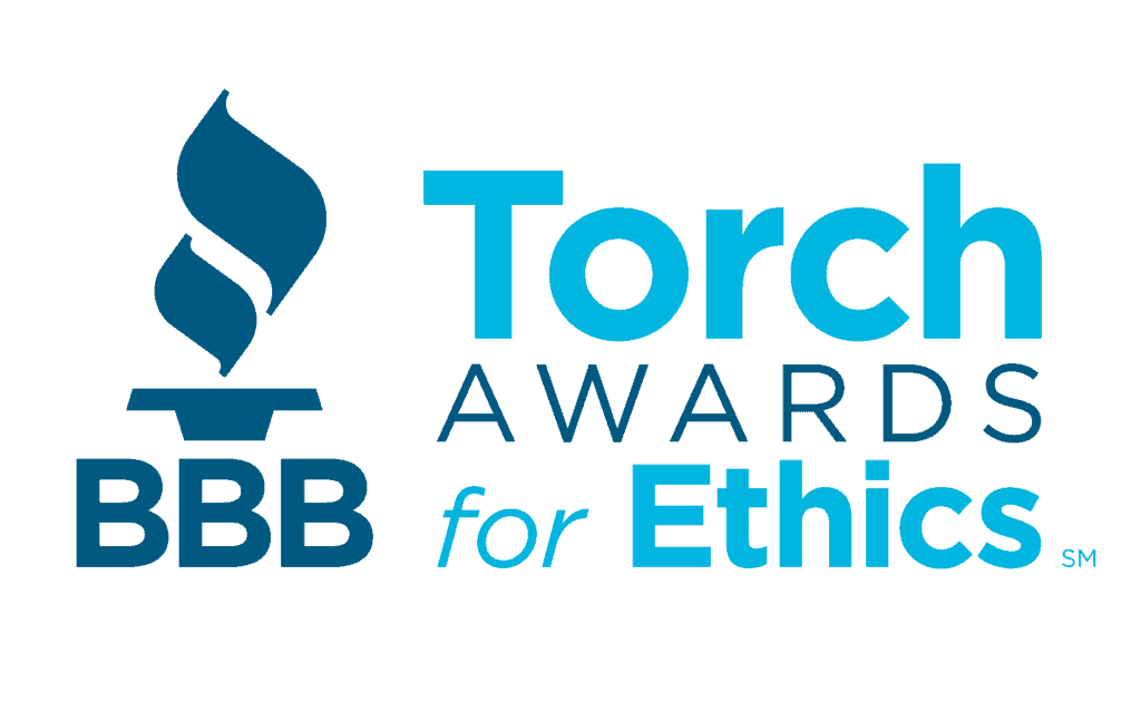 BBB Torch Awards for Ethics logo with blue torch icon and the BBB initials