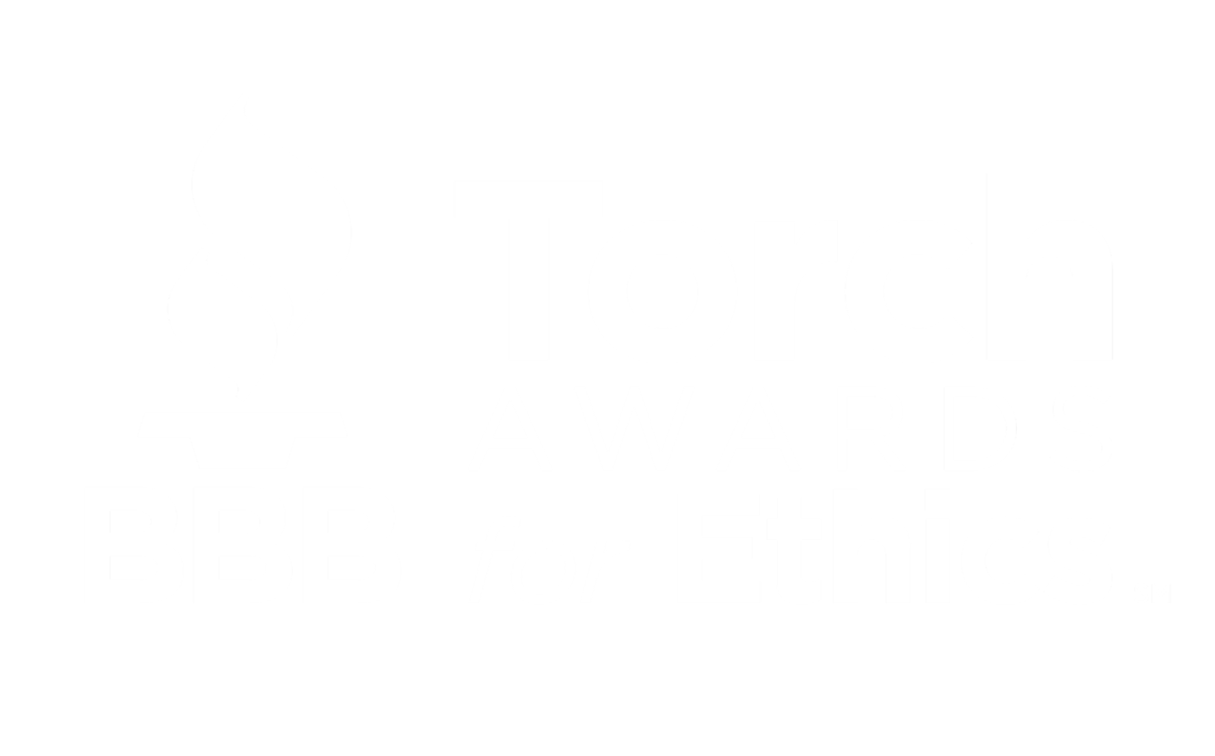 Torch Awards logo with a stylized flame and 'BBB for Ethics' text in black and white